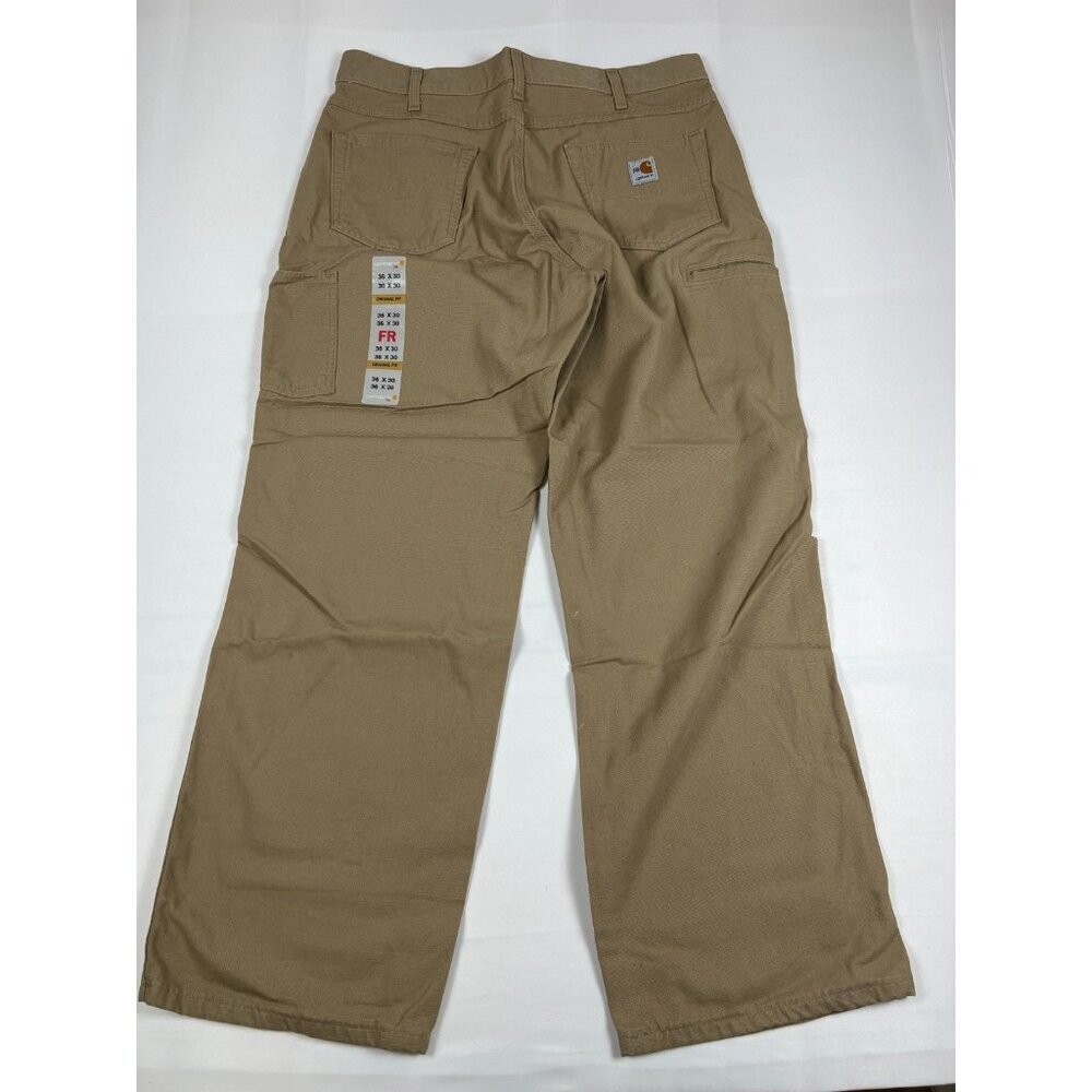 Carhartt Men's 36x30 FRB159-GKH Fit Midweight Canvas Pants Khaki NWT - Picture 2 of 9
